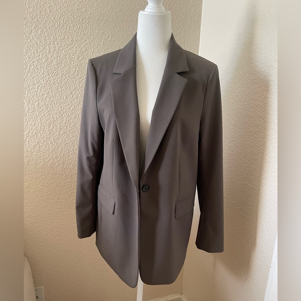 H&M Women's Brown Olive Single-Button Blazer